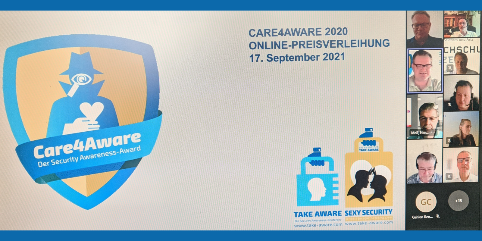 IWC Schaffhausen, Daimler AG und Amadeus IT Group Sieger beim Security Awareness-Award „Care4Aware“